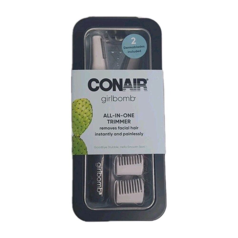 GIRLBOMB All-in-1 Facial Hair Trimmer for Women - 9 Piece Kit with 2 Dermabla...